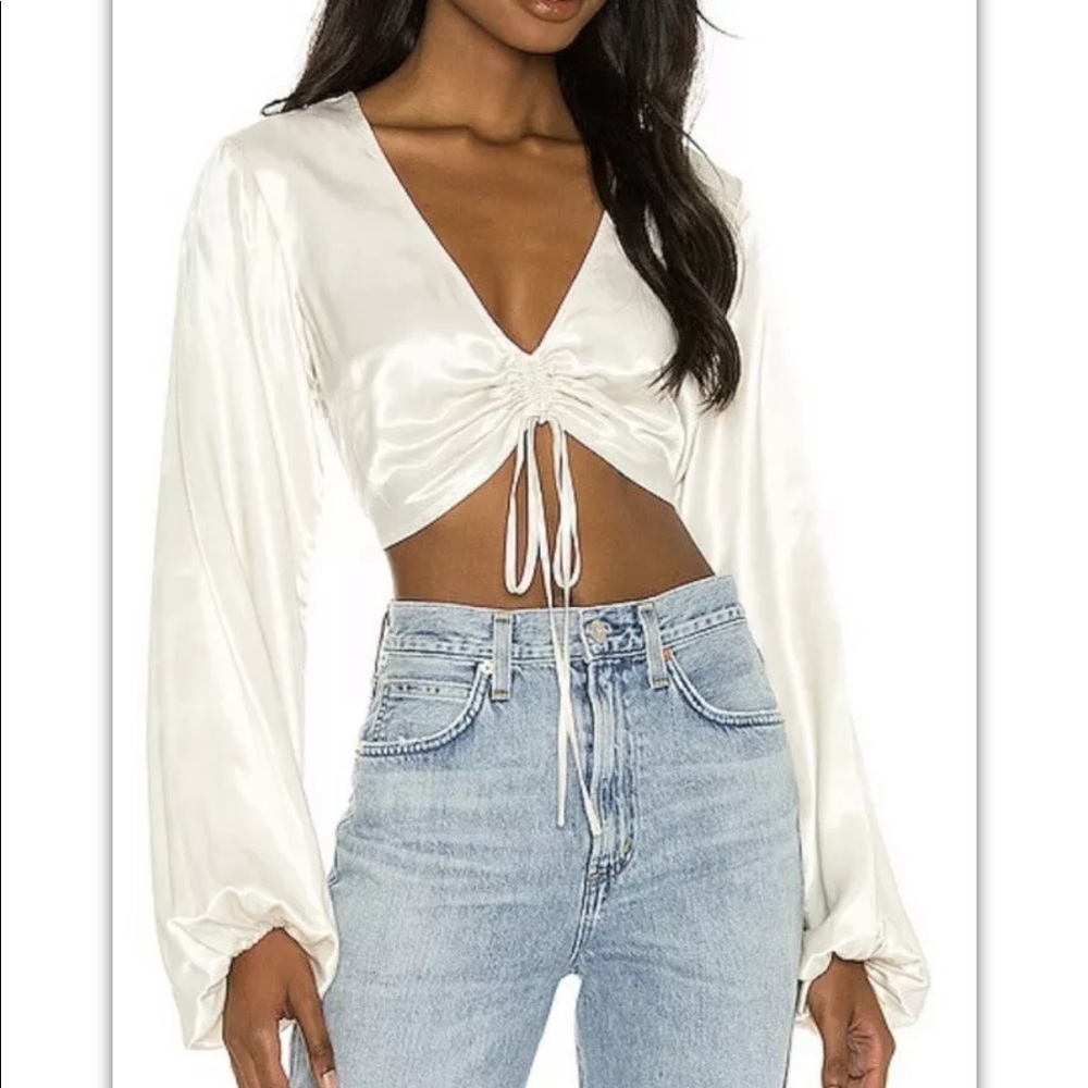 x sofia richie averie blouse Size Small - White Long Sleeve House Of Harlow